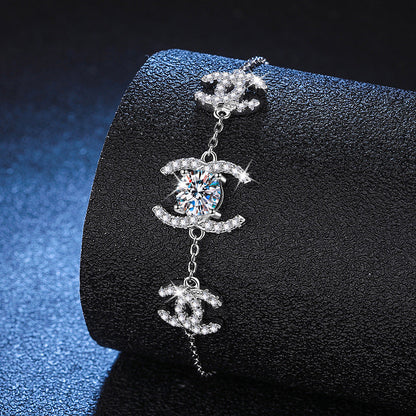 [Novalux]CLASSIC INTERLOCKING MOISSANITE BRACELET