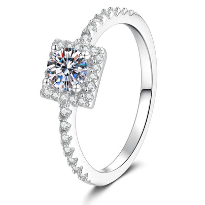 [Novalux]DAINTY SUGAR-CUBE MOISSANITE RING