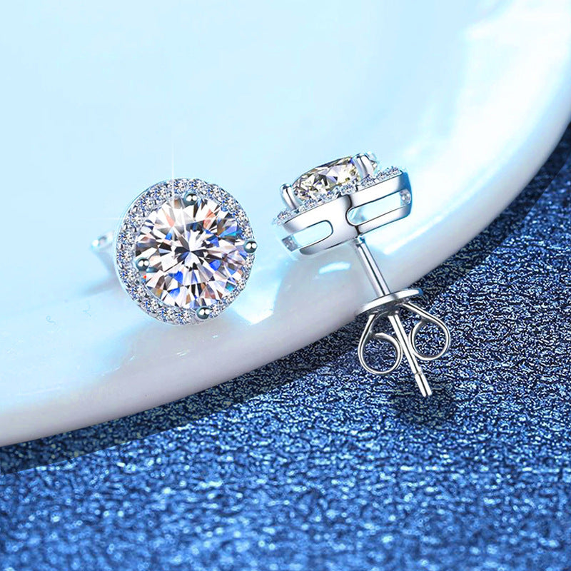 [Novalux]CLASSIC 4-PRONG ROUND MOISSANITE STUD EARRINGS