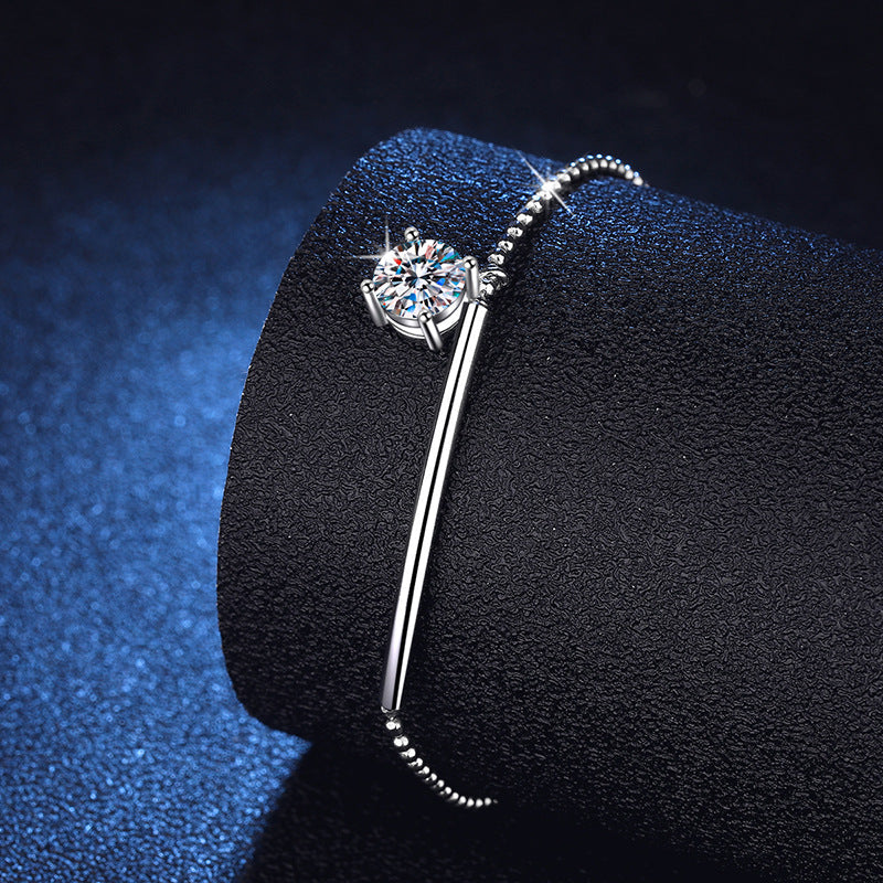 [Novalux]ELEGANT HALF-MOON CURVE MOISSANITE BRACELET