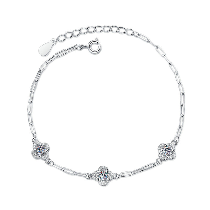 [Novalux]TRIPLE-CLOVER MOISSANITE BRACELET