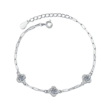 [Novalux]TRIPLE-CLOVER MOISSANITE BRACELET