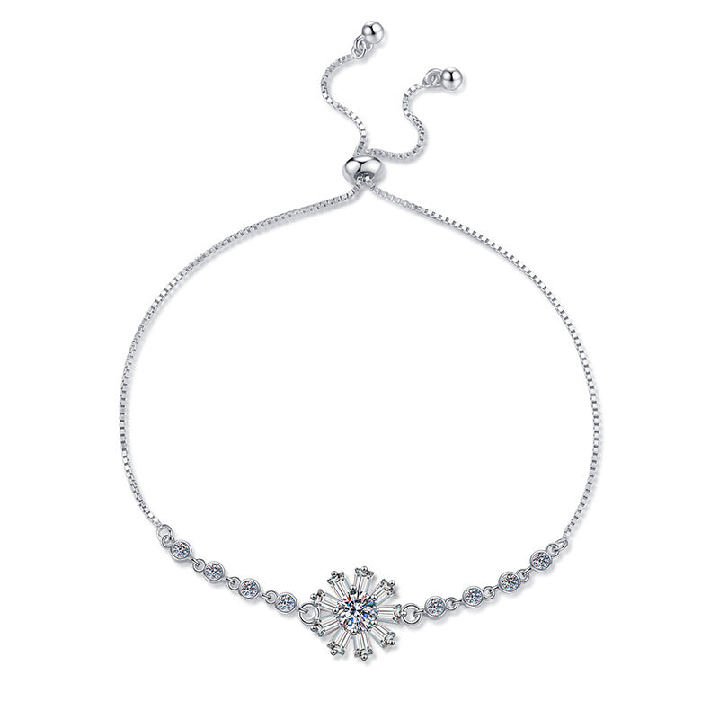[Novalux]RADIANT ICY CRYSTAL SUNFLOWER MOISSANITE BRACELET