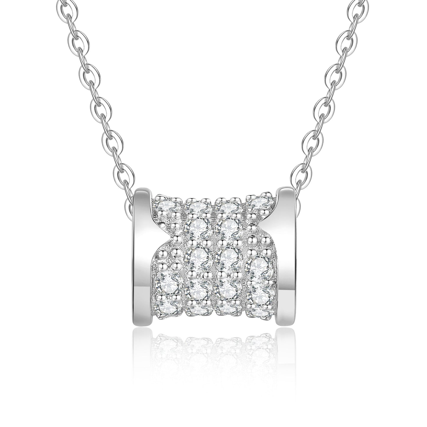 [Novalux]FULL-PAVE "HOURGLASS" MOISSANITE NECKLACE