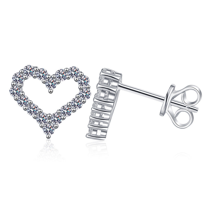 [Novalux]SPARKLING HEART-SHAPED MOISSANITE STUD EARRINGS
