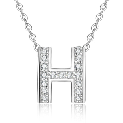 [Novalux]FULL-PAVE "H" MOISSANITE PENDANT NECKLACE
