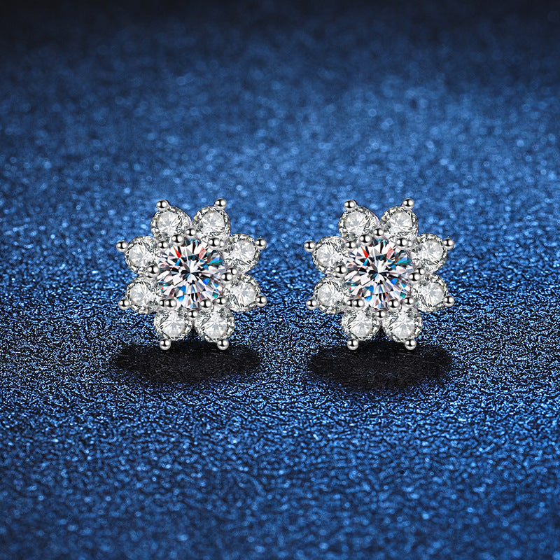 [Novalux]RADIANT SUNFLOWER MOISSANITE STUD EARRINGS