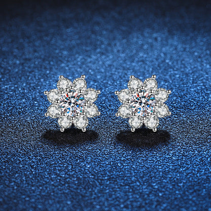 [Novalux]RADIANT SUNFLOWER MOISSANITE STUD EARRINGS