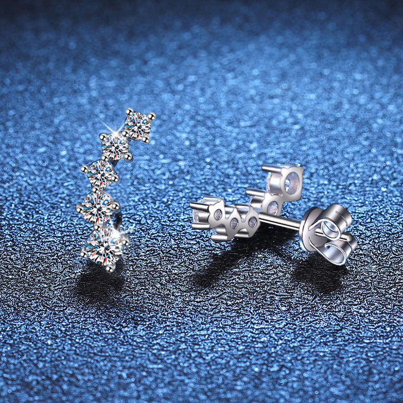 [Novalux]SPARKLING SMILE ARC MOISSANITE STUD EARRINGS