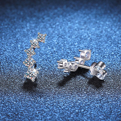 [Novalux]SPARKLING SMILE ARC MOISSANITE STUD EARRINGS
