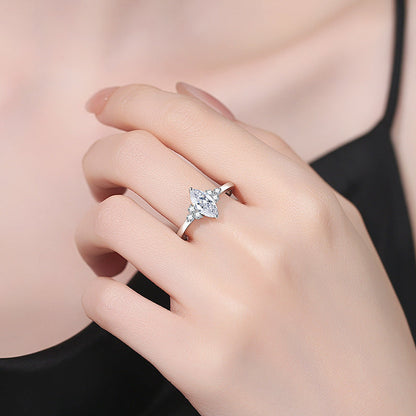 [Novalux]ELEGANT MARQUISE CUT MOISSANITE RING WITH SIDE ACCENTS