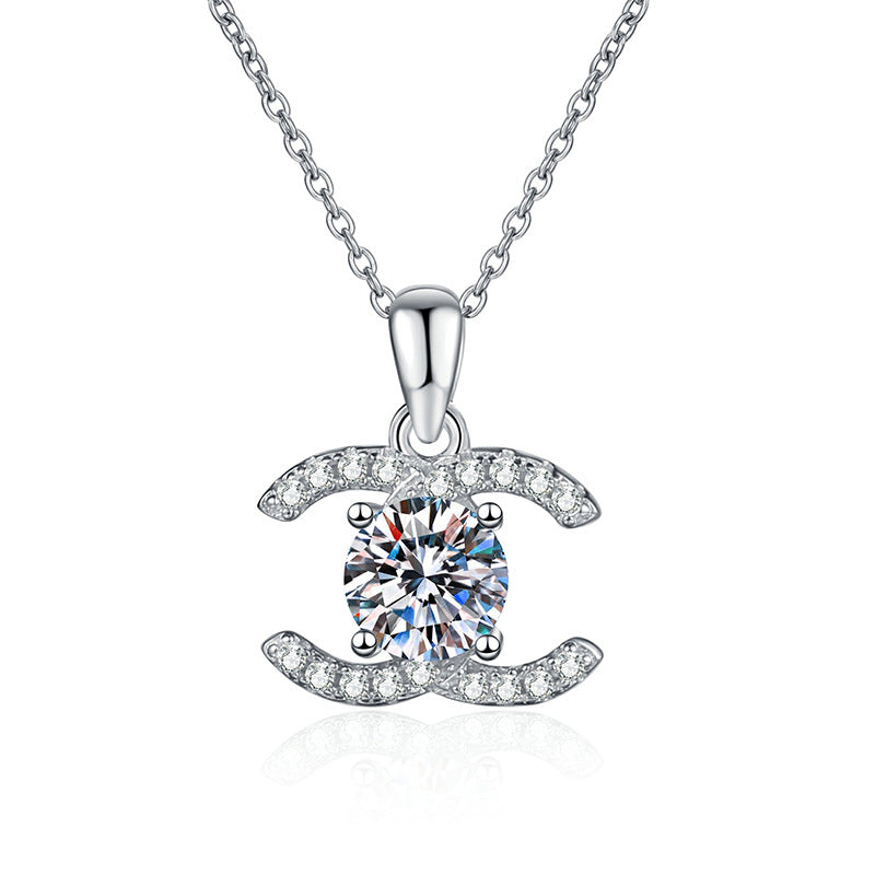 [Novalux]CLASSIC INTERLOCKING MOISSANITE PENDANT NECKLACE
