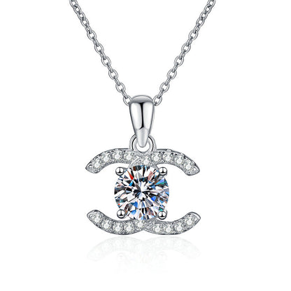 [Novalux]CLASSIC INTERLOCKING MOISSANITE PENDANT NECKLACE