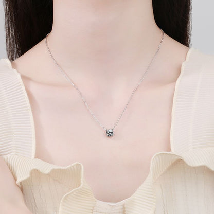 [Novalux]CLASSIC FOUR-PRONG SOLITAIRE MOISSANITE NECKLACE