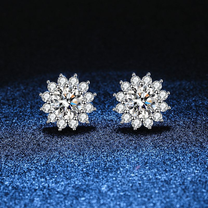 [Novalux]BLOOMING SUNFLOWER MOISSANITE STUD EARRINGS