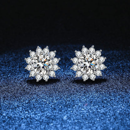 [Novalux]BLOOMING SUNFLOWER MOISSANITE STUD EARRINGS