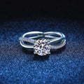 [Novalux]ELEGANT 4-PRONG CROSSOVER MOISSANITE ENGAGEMENT RING