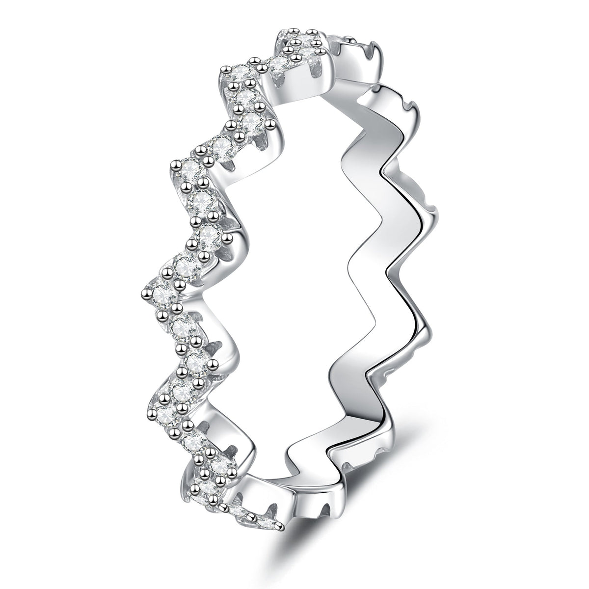 [Novalux]CHIC WAVY MOISSANITE ETERNITY RING