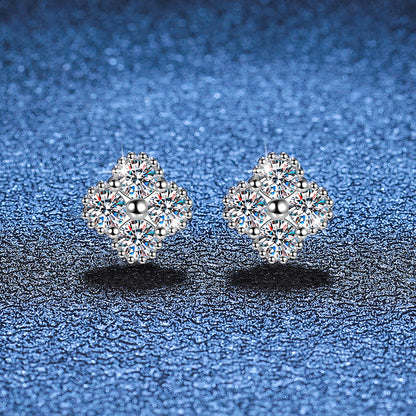 [Novalux]ELEGANT FOUR-LEAF CLOVER MOISSANITE STUD EARRINGS