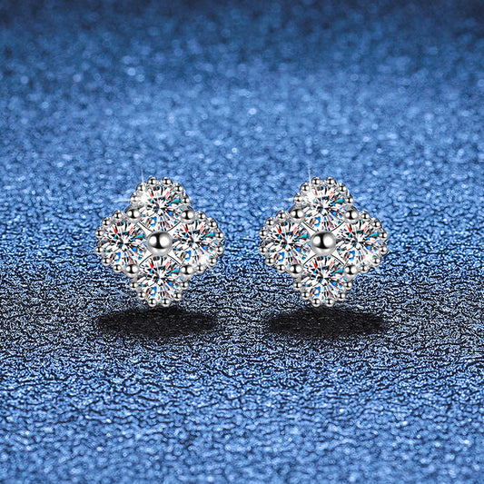 [Novalux]ELEGANT FOUR-LEAF CLOVER MOISSANITE STUD EARRINGS