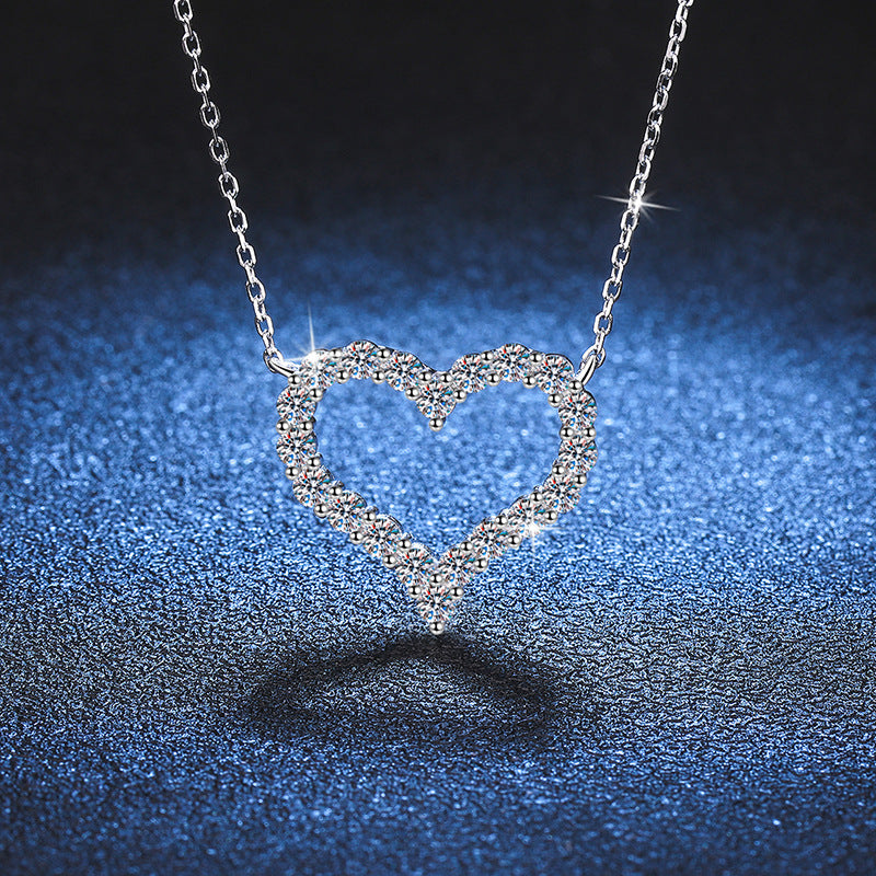[Novalux]ROMANTIC HEART MOISSANITE PENDANT NECKLACE
