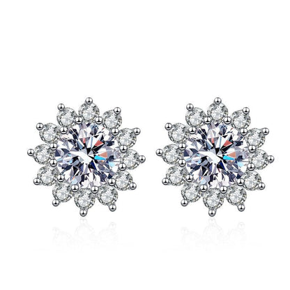 [Novalux]BLOOMING SUNFLOWER MOISSANITE STUD EARRINGS
