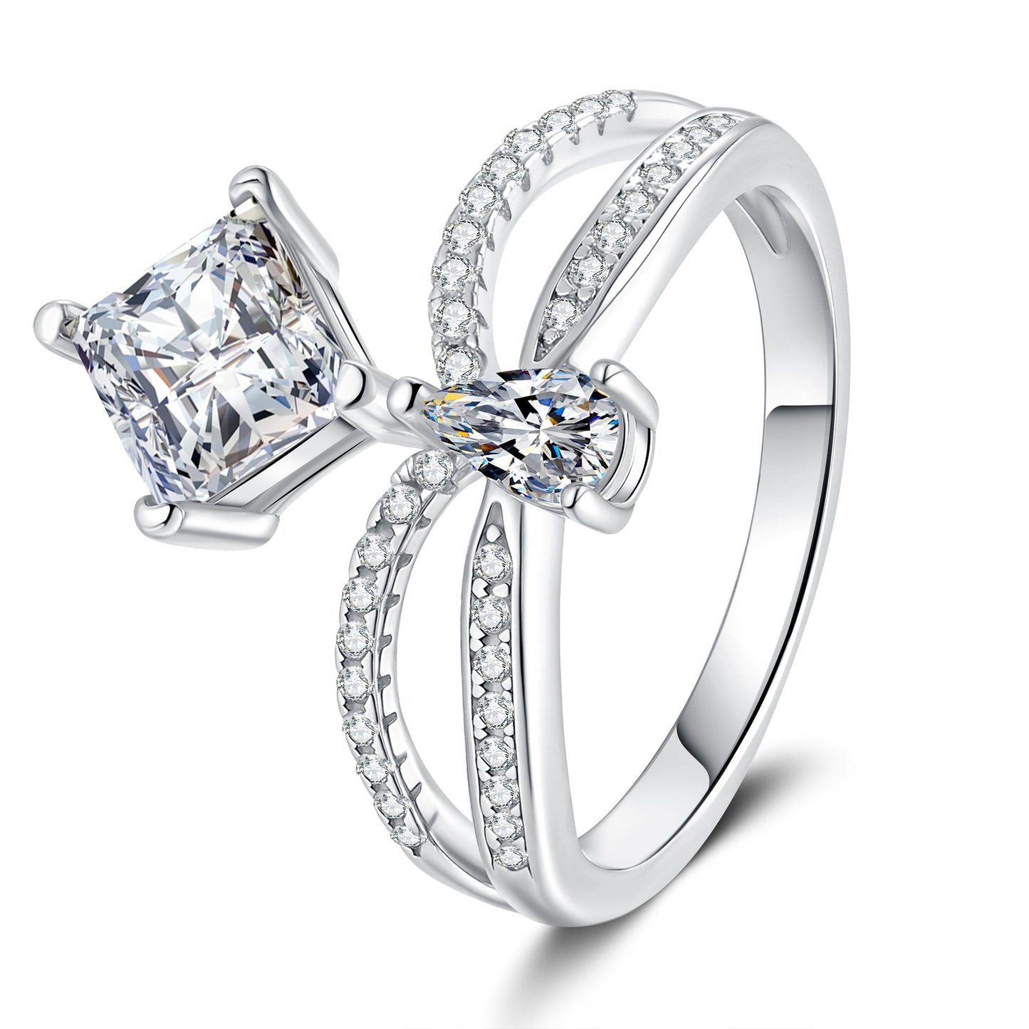 [Novalux]ELEGANT DOUBLE-TWISTED MOISSANITE RING