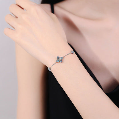 [Novalux]CLOVER LUCKY CHARM MOISSANITE BRACELET