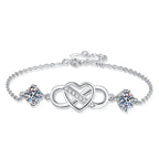 [Novalux]DOUBLE-STONE "LOVE LINK" MOISSANITE BRACELET