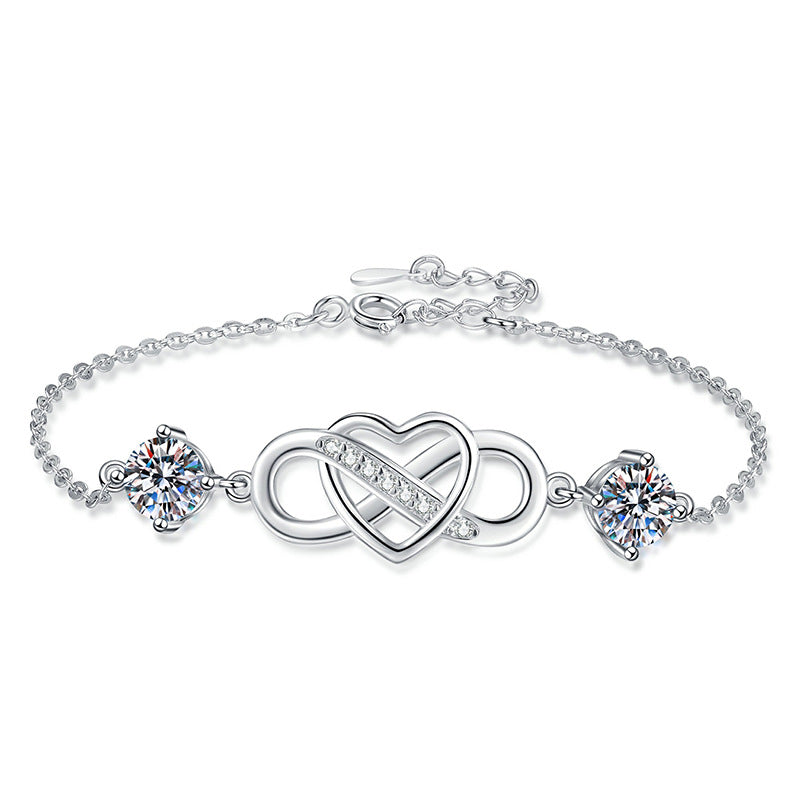 [Novalux]DOUBLE-STONE "LOVE LINK" MOISSANITE BRACELET