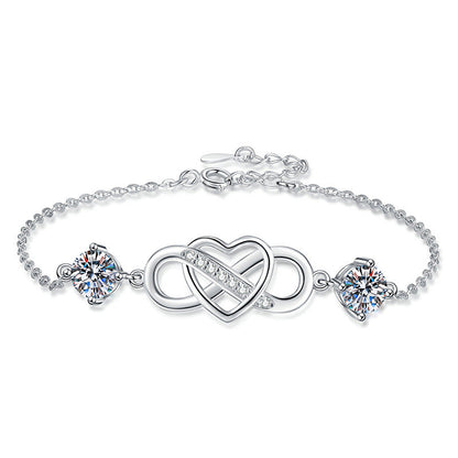 [Novalux]DOUBLE-STONE "LOVE LINK" MOISSANITE BRACELET