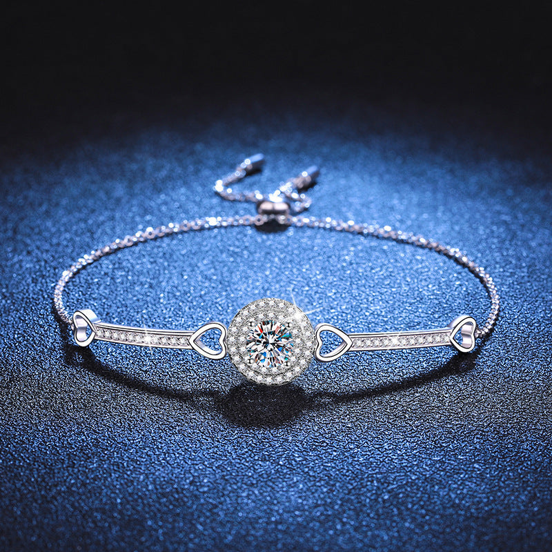[Novalux]INTERLOCKING HEART & CIRCLE MOISSANITE BRACELET