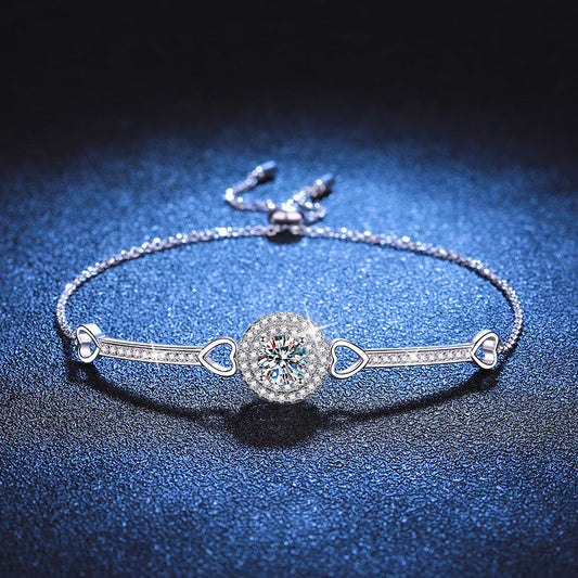 [Novalux]INTERLOCKING HEART & CIRCLE MOISSANITE BRACELET