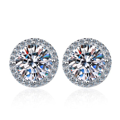[Novalux]CLASSIC 4-PRONG ROUND MOISSANITE STUD EARRINGS
