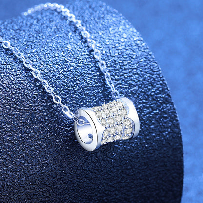 [Novalux]FULL-PAVE "HOURGLASS" MOISSANITE NECKLACE
