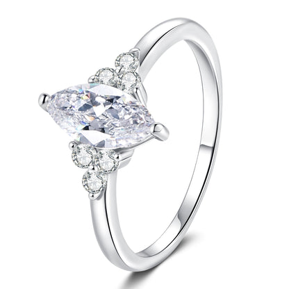 [Novalux]ELEGANT MARQUISE CUT MOISSANITE RING WITH SIDE ACCENTS
