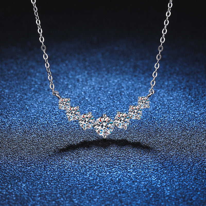 [Novalux]MINIMALIST CURVED SMILE MOISSANITE NECKLACE