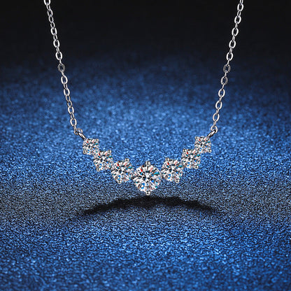 [Novalux]MINIMALIST CURVED SMILE MOISSANITE NECKLACE