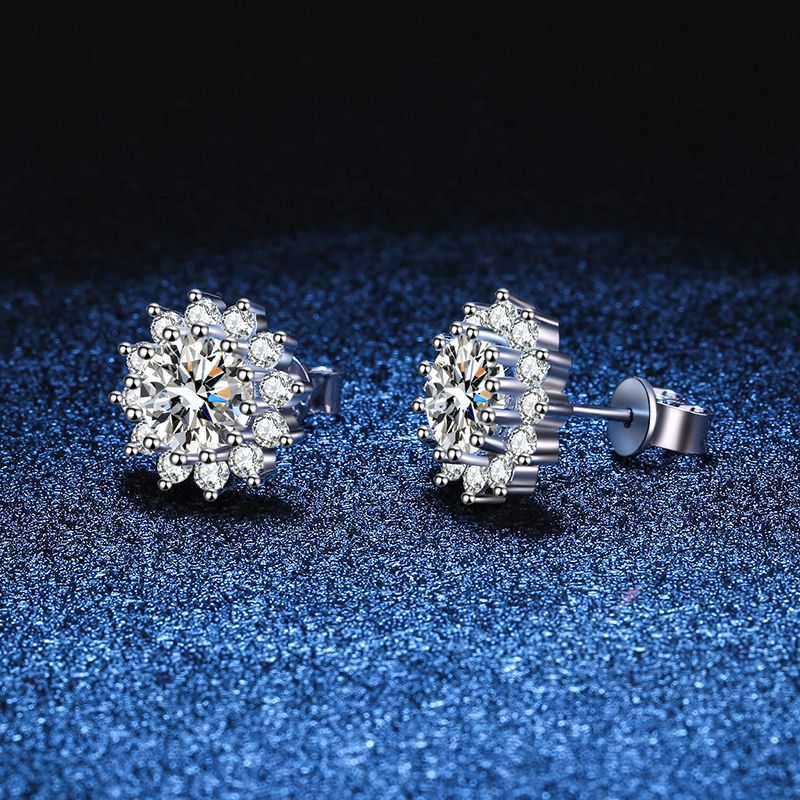 [Novalux]BLOOMING SUNFLOWER MOISSANITE STUD EARRINGS