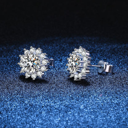 [Novalux]BLOOMING SUNFLOWER MOISSANITE STUD EARRINGS
