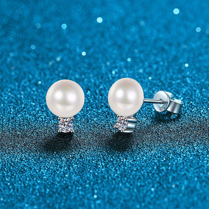 [Novalux]ELEGANT NATURAL PEARL & MOISSANITE DROP EARRINGS