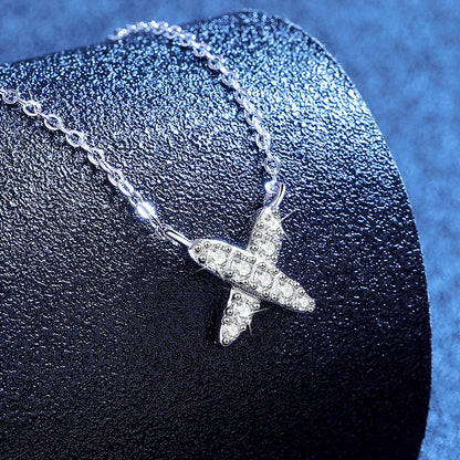 [Novalux]MODERN X-SHAPE PAVÉ MOISSANITE NECKLACE