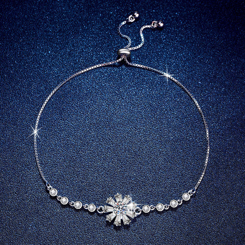 [Novalux]RADIANT ICY CRYSTAL SUNFLOWER MOISSANITE BRACELET