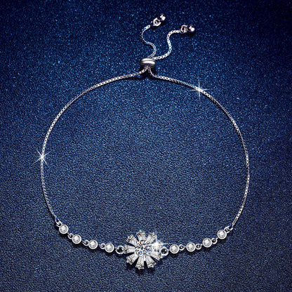 [Novalux]RADIANT ICY CRYSTAL SUNFLOWER MOISSANITE BRACELET