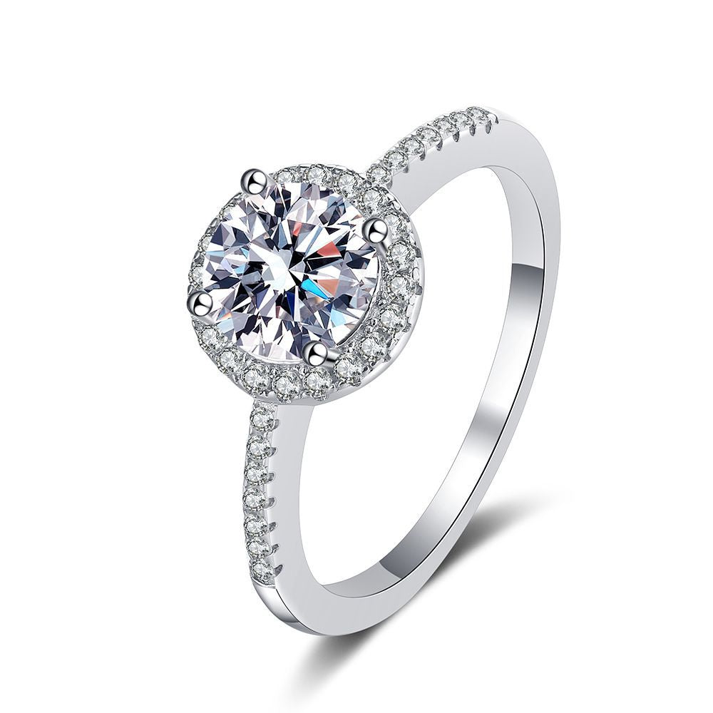 [Novalux]RADIANT ROUND HALO MOISSANITE ENGAGEMENT RING