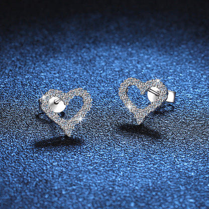 [Novalux]SPARKLING HEART-SHAPED MOISSANITE STUD EARRINGS