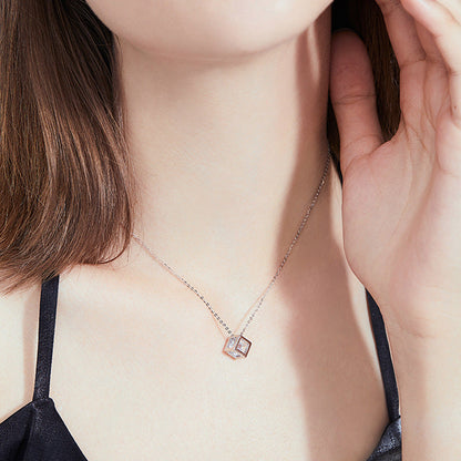 [Novalux]GEOMETRIC SUGAR-CUBE MOISSANITE NECKLACE
