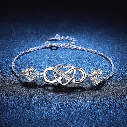 [Novalux]DOUBLE-STONE "LOVE LINK" MOISSANITE BRACELET