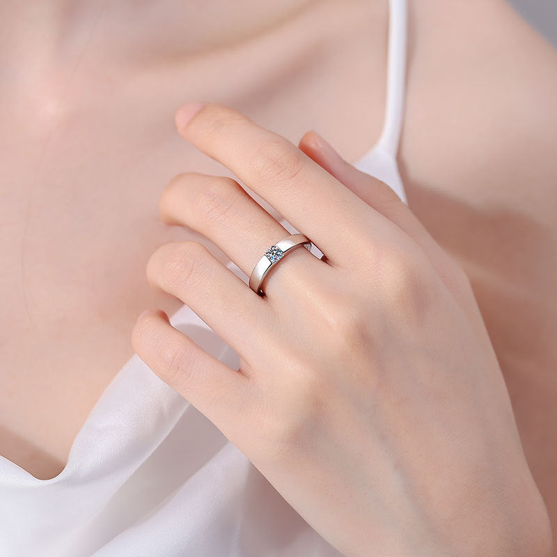 [Novalux]SLEEK MINIMALIST COUPLE'S MOISSANITE RING