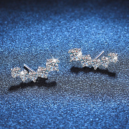 [Novalux]SPARKLING SMILE ARC MOISSANITE STUD EARRINGS
